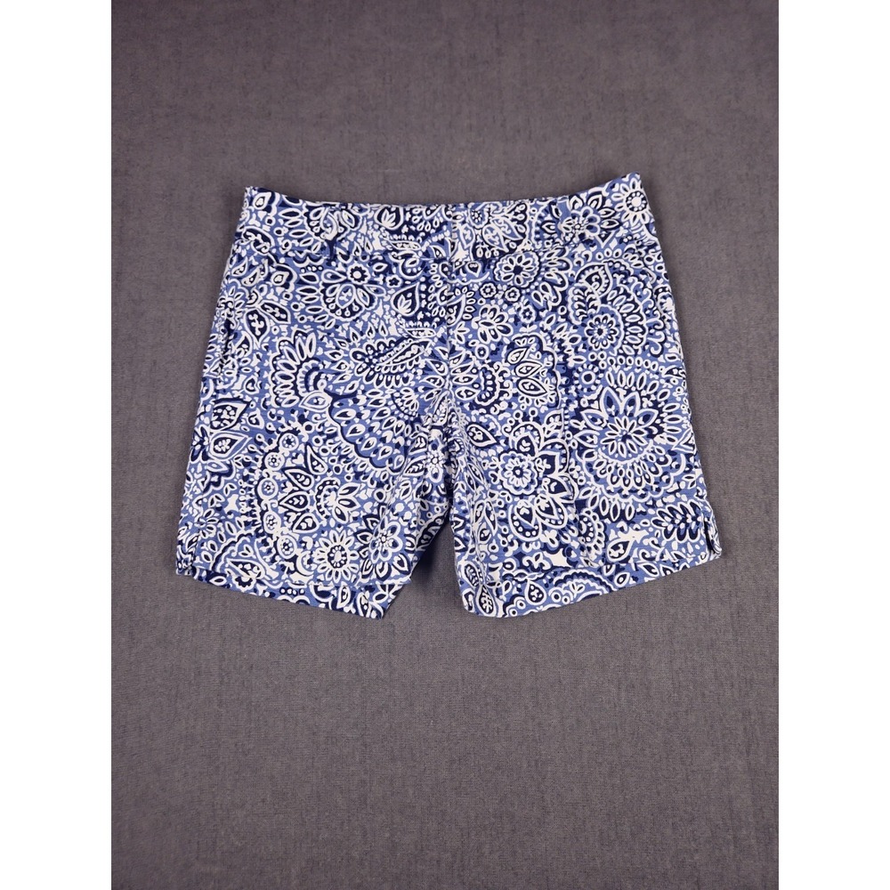 Ann Taylor LOFT Shorts Womens Size 2 Blue White Paisley Print